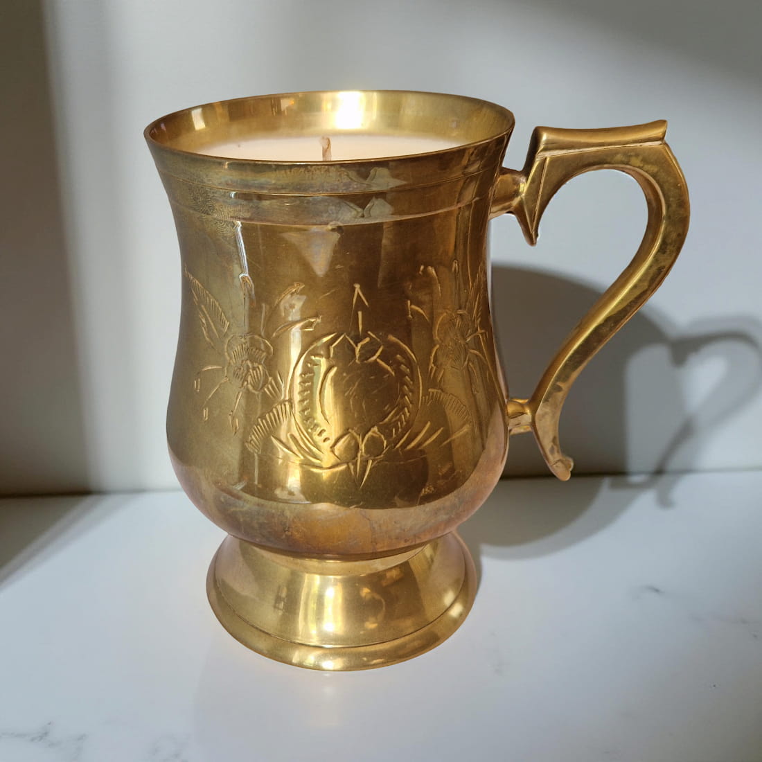 Repurposed Bronze Goblet Candle-2