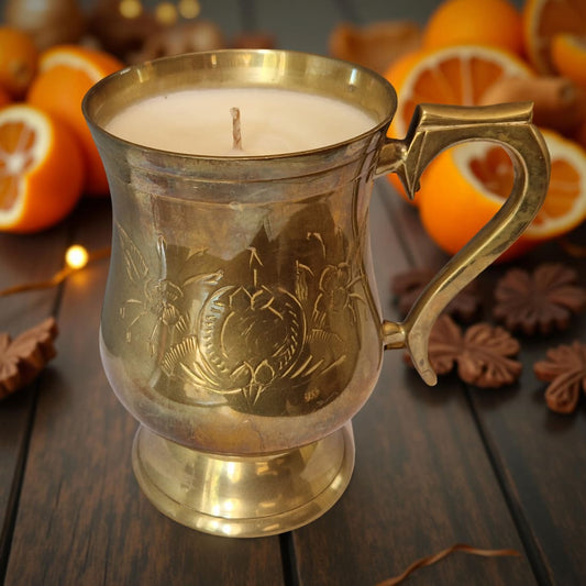 Repurposed Bronze Goblet Candle-0